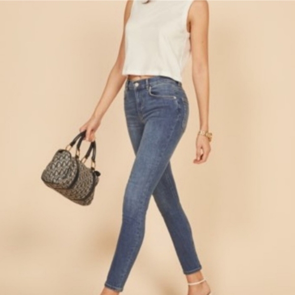 Reformation High and Skinny Jeans in wash destin size 25 - Picture 7 of 15